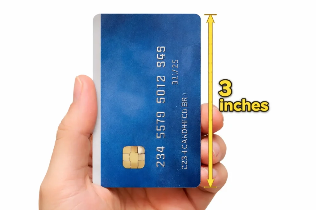Credit card with height measurement